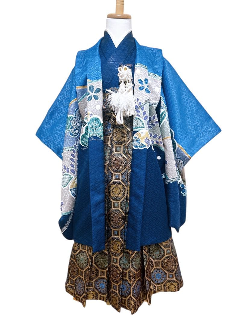 7歳フルセット♡七五三　男の子　一式　鷹　青系　水色