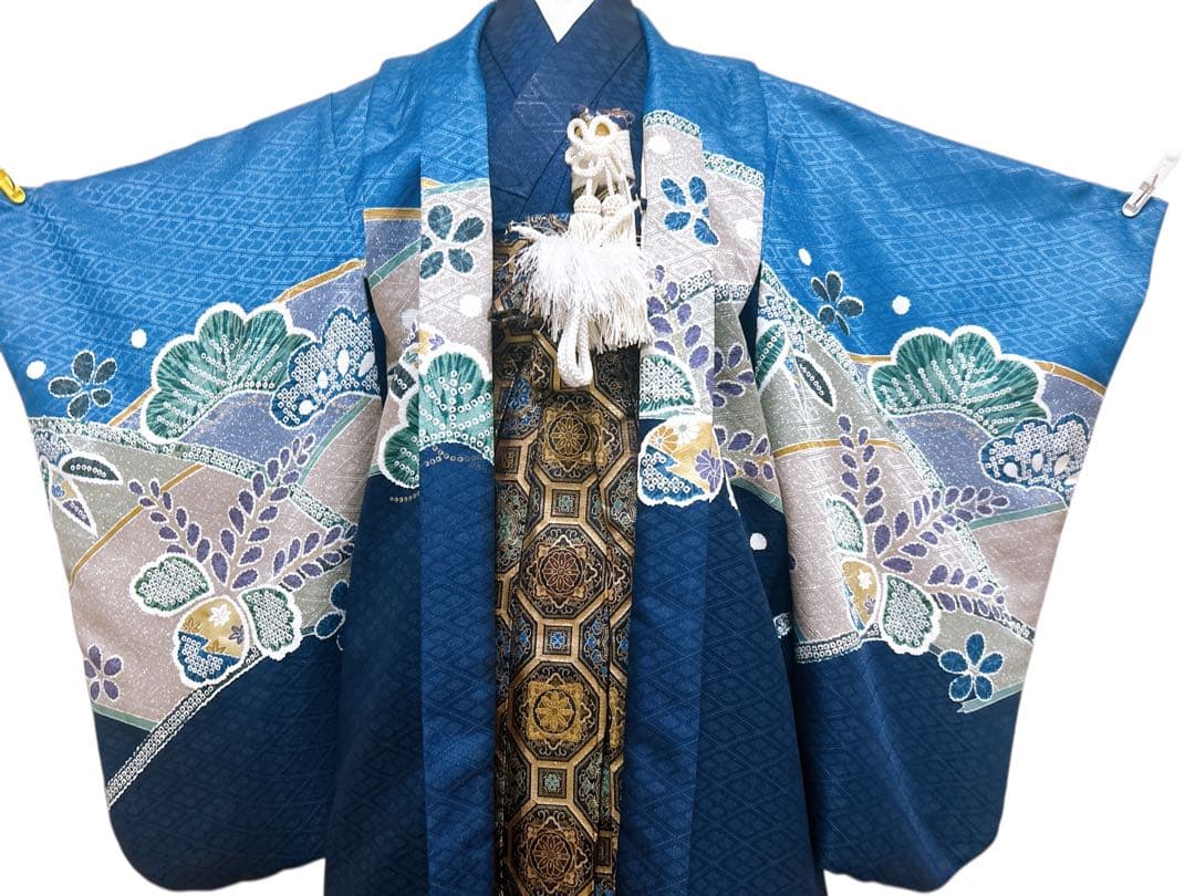 7歳フルセット♡七五三　男の子　一式　鷹　青系　水色