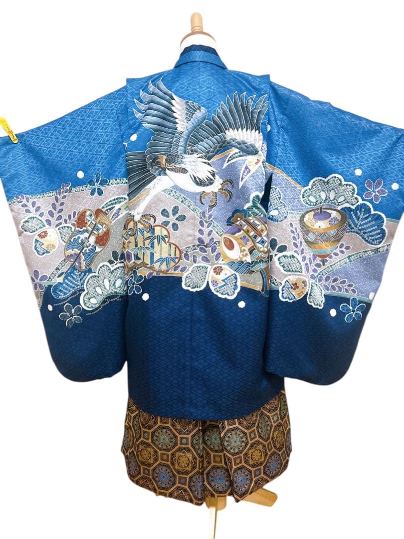 7歳フルセット♡七五三　男の子　一式　鷹　青系　水色