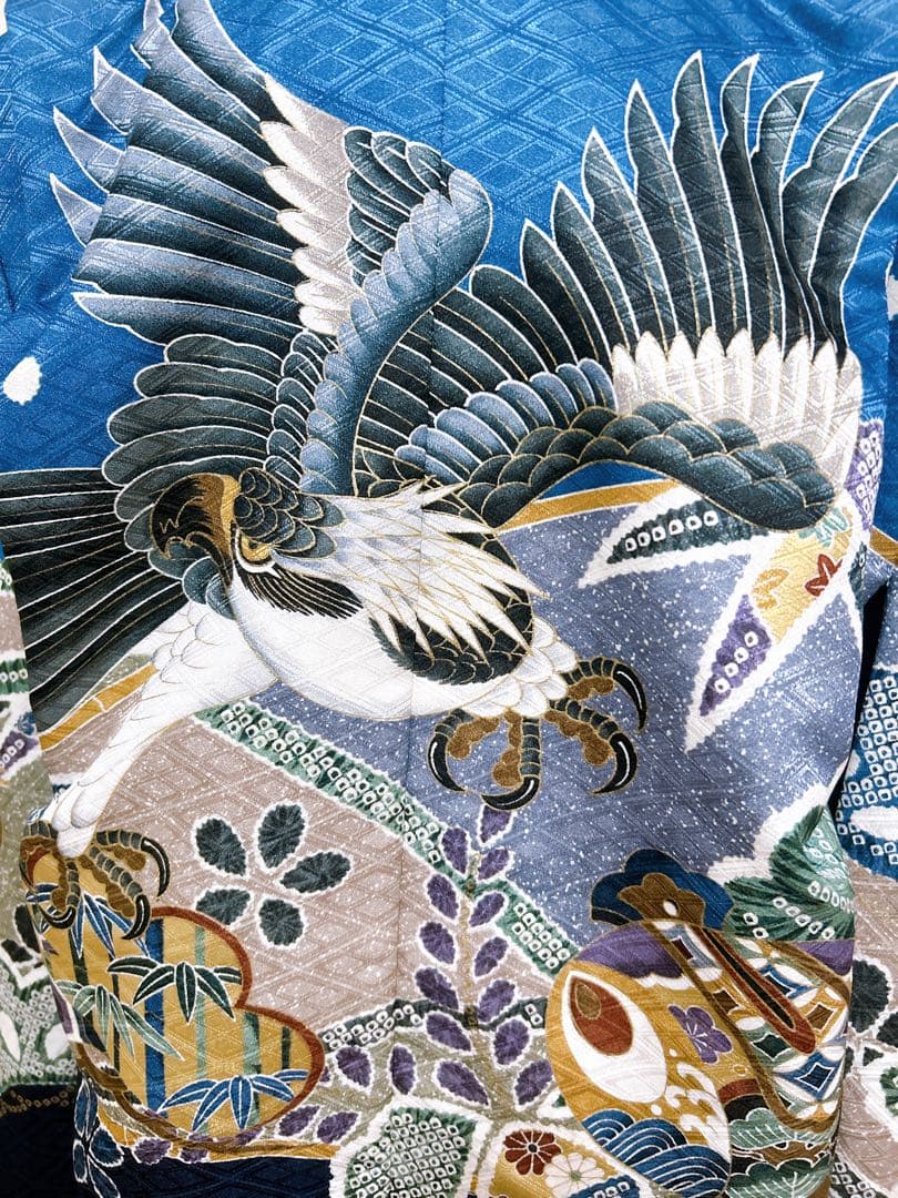 7歳フルセット♡七五三　男の子　一式　鷹　青系　水色