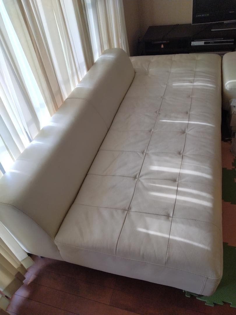 ★L/Sコンフォート11　IDC大塚家具 ソファ 本革 レザー ホワイト★