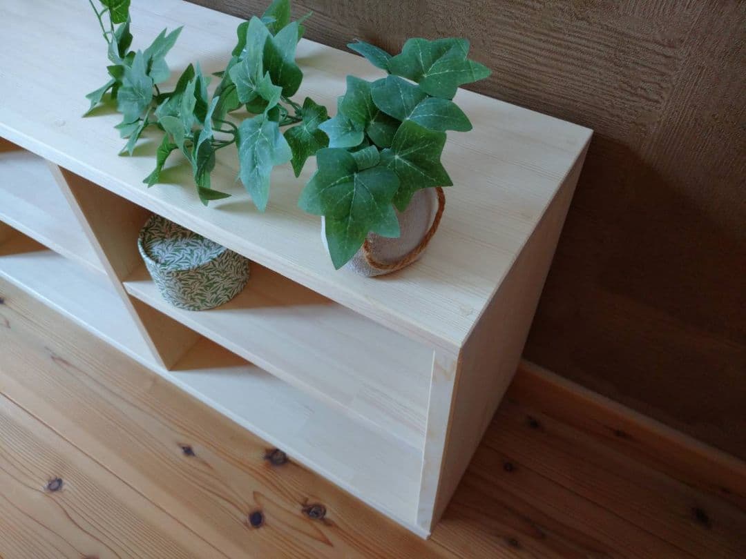 【送料無料】天然木　赤松集成材　足付きスタッキングシェルフ　テレビ台飾り棚収納棚