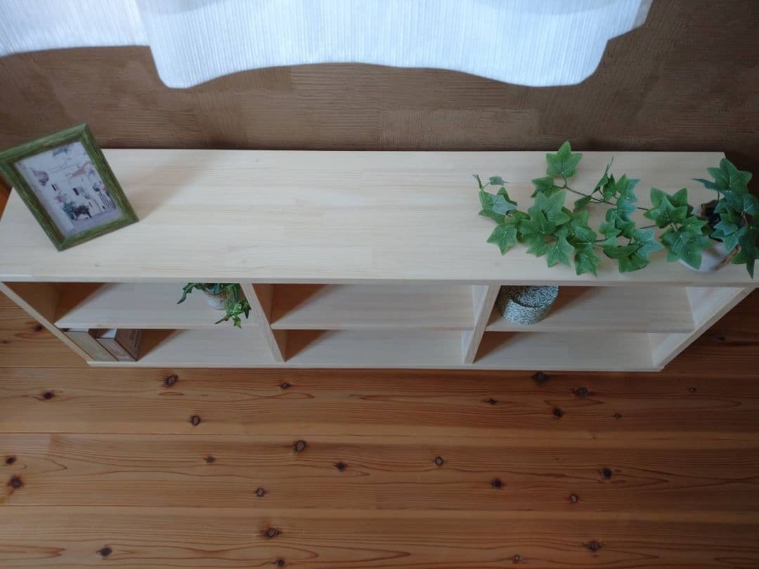 【送料無料】天然木　赤松集成材　足付きスタッキングシェルフ　テレビ台飾り棚収納棚