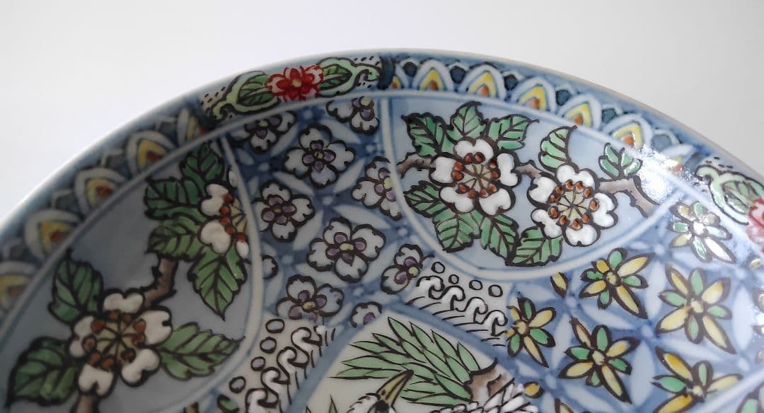 金継ぎ　四方花紋鳥図　小鉢　五個　六代佐藤走波　有田焼　手造　手描