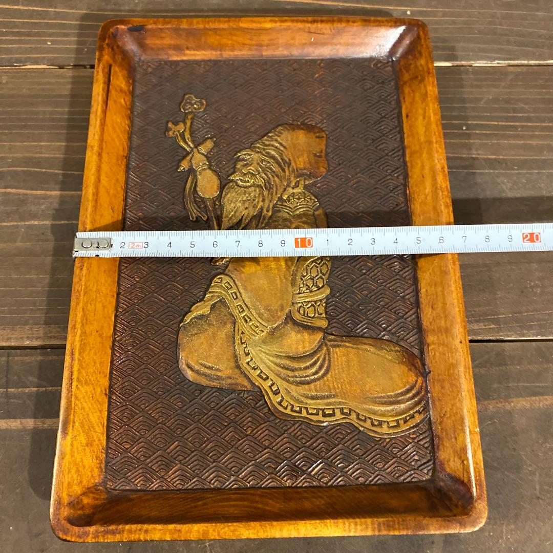 木彫り お盆 骨董 古道具 置き物