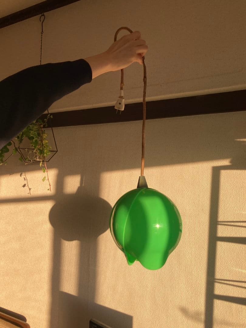レトロ　チューリップ　ペンダントライト 花びら フロアライト　コンセント　緑