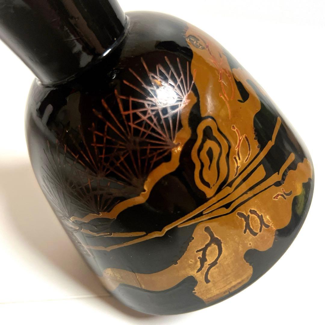 【蒔絵】小鼓 漆塗り 松絵柄　鶴亀　松葉　鼓胴 和楽器 雅楽 神楽 能楽　金彩