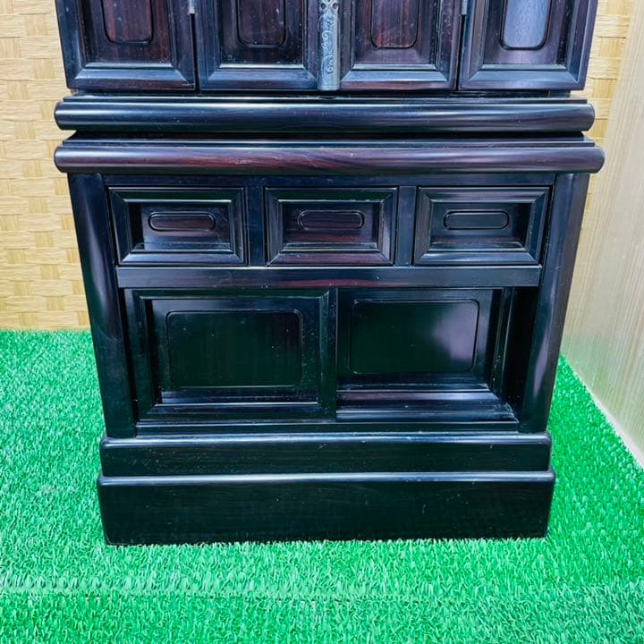 仏壇　黒檀　黒炭　仏具セット　観音開き