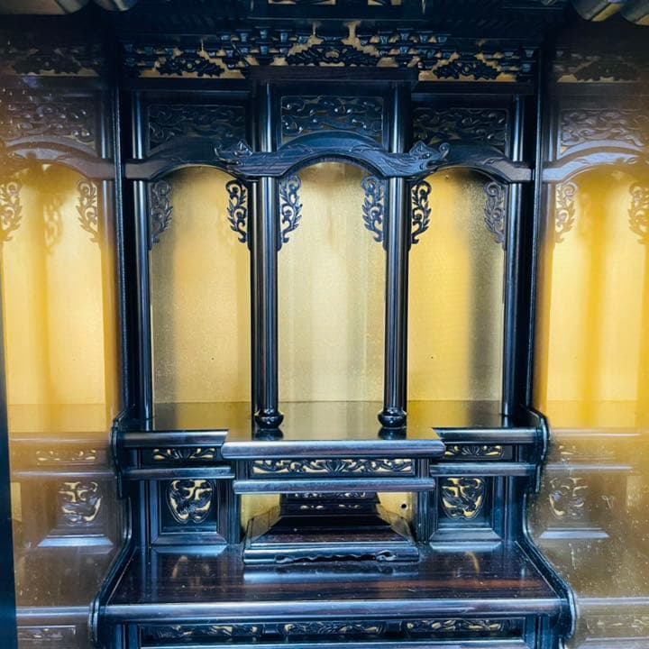 仏壇　黒檀　黒炭　仏具セット　観音開き