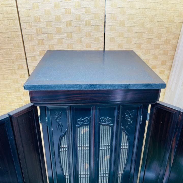 仏壇　黒檀　黒炭　仏具セット　観音開き