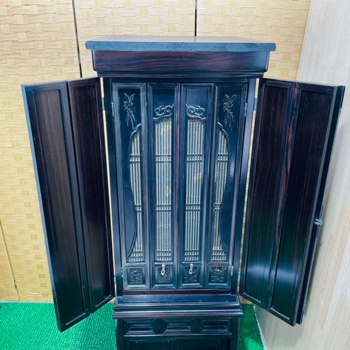 仏壇　黒檀　黒炭　仏具セット　観音開き