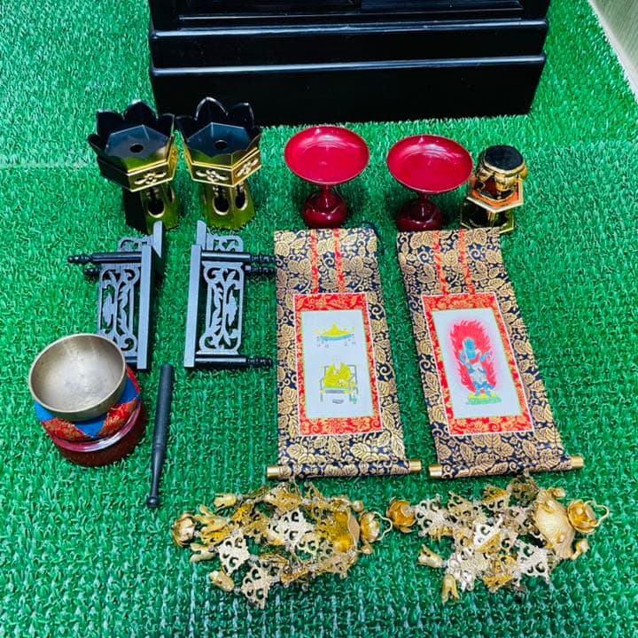 仏壇　黒檀　黒炭　仏具セット　観音開き