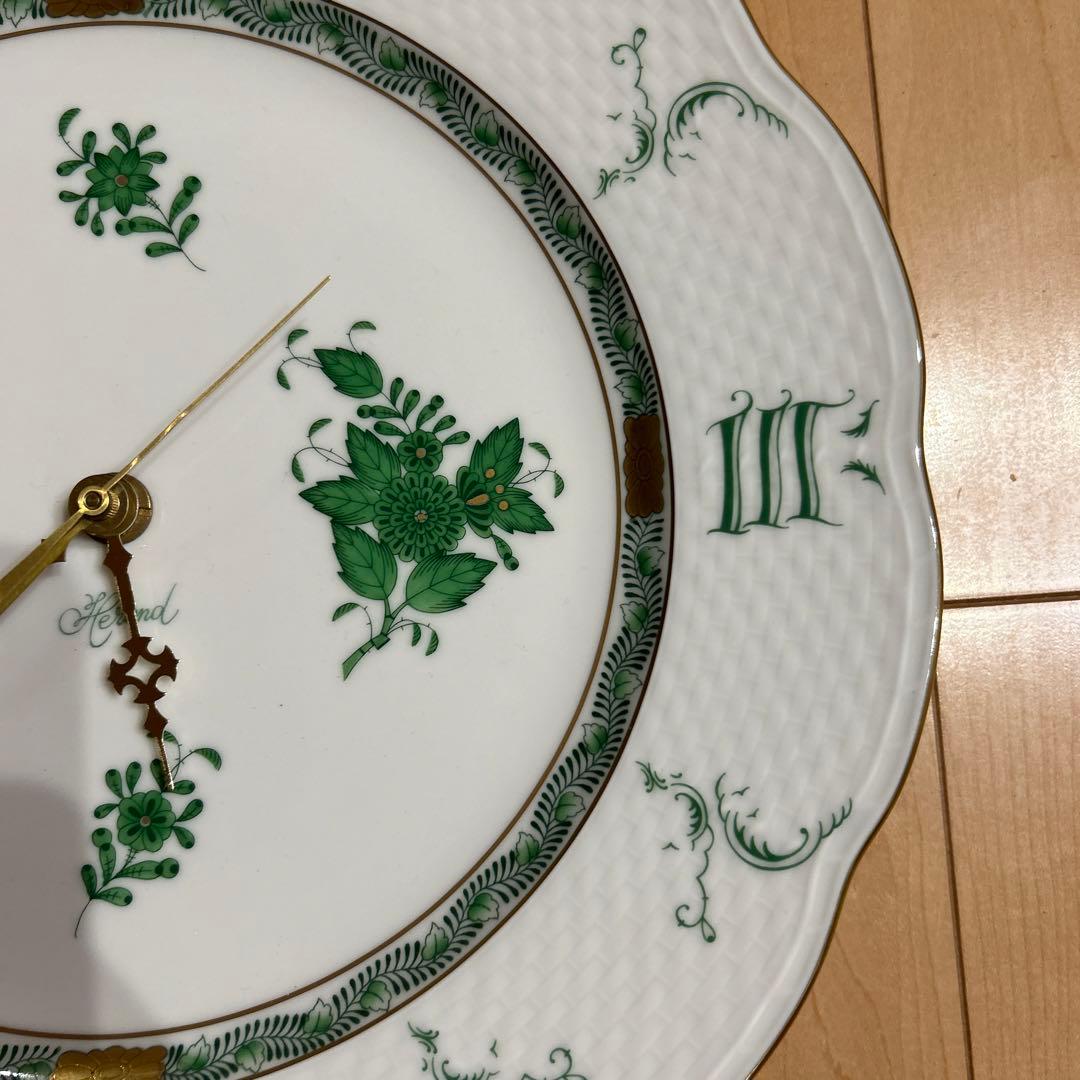 お値下げ‼️ヘレンド アポニーグリーン 壁掛け時計 HEREND