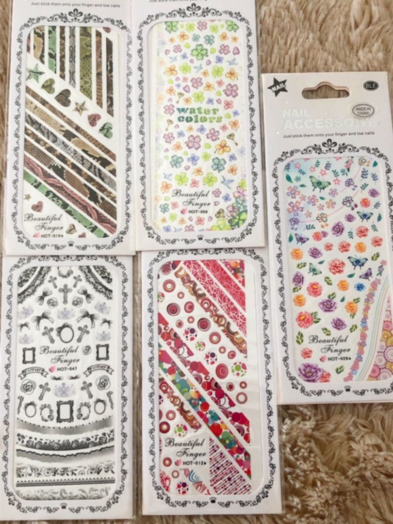 新品未使用★ネイルアートシール他41個まとめ売りウォーターシールラインストーン