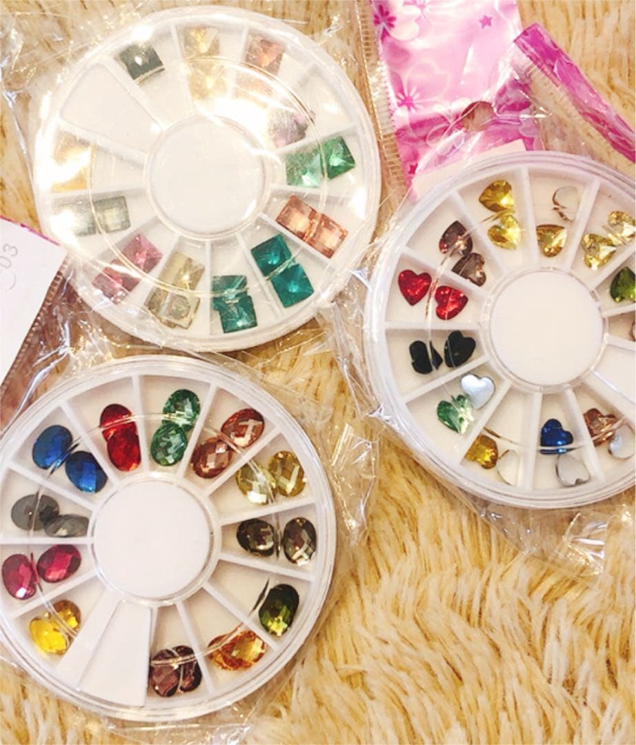 新品未使用★ネイルアートシール他41個まとめ売りウォーターシールラインストーン