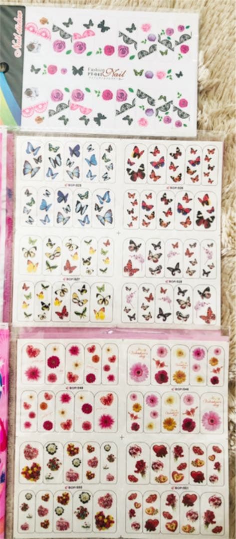 新品未使用★ネイルアートシール他41個まとめ売りウォーターシールラインストーン