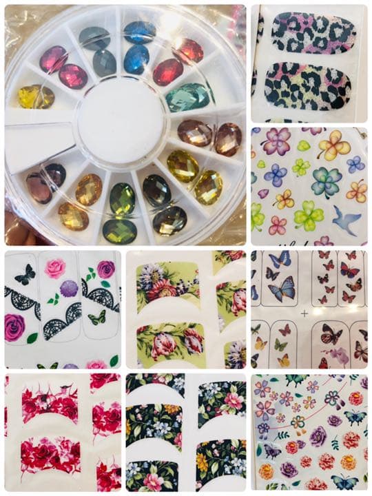 新品未使用★ネイルアートシール他41個まとめ売りウォーターシールラインストーン