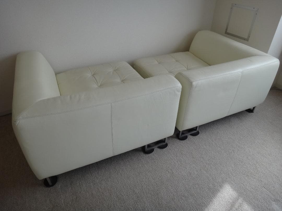 大塚家具 革張り2人掛け白ソファ IDC L/S COMFORT 11中古品！ - メルカリ