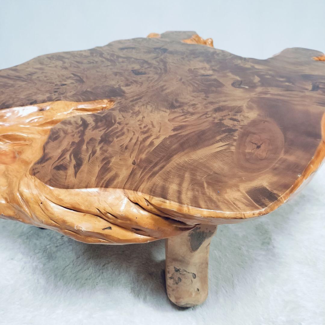 【一点物】天然 木の根テーブル 座卓 センターテーブル 無垢材 厚み6.5cm