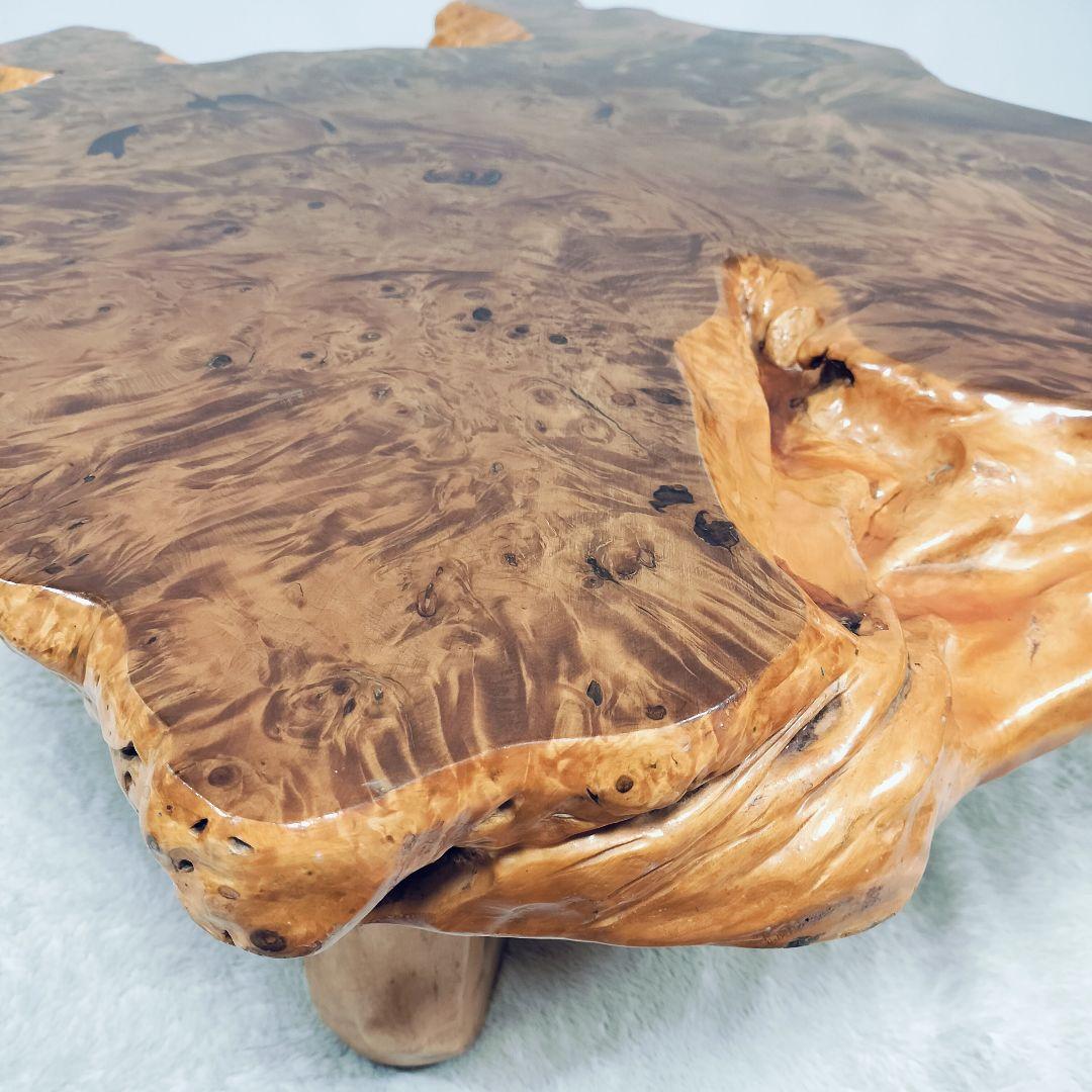【一点物】天然 木の根テーブル 座卓 センターテーブル 無垢材 厚み6.5cm