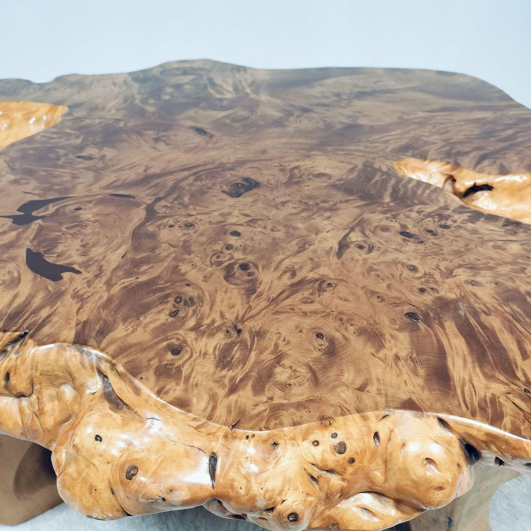 【一点物】天然 木の根テーブル 座卓 センターテーブル 無垢材 厚み6.5cm