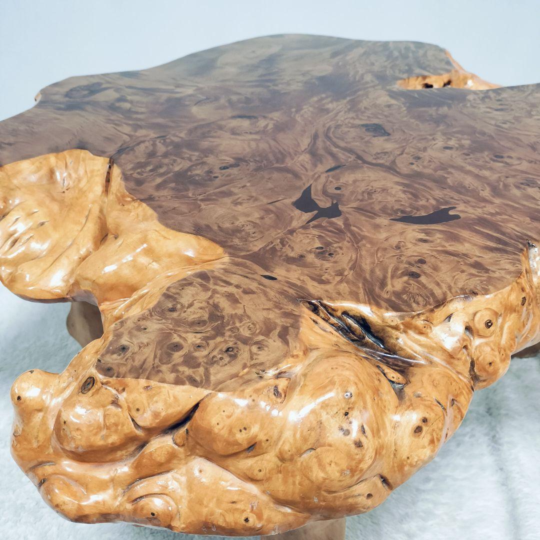 【一点物】天然 木の根テーブル 座卓 センターテーブル 無垢材 厚み6.5cm