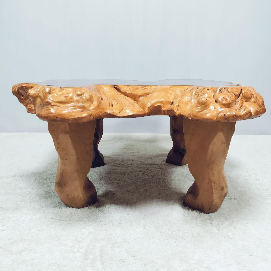 【一点物】天然 木の根テーブル 座卓 センターテーブル 無垢材 厚み6.5cm