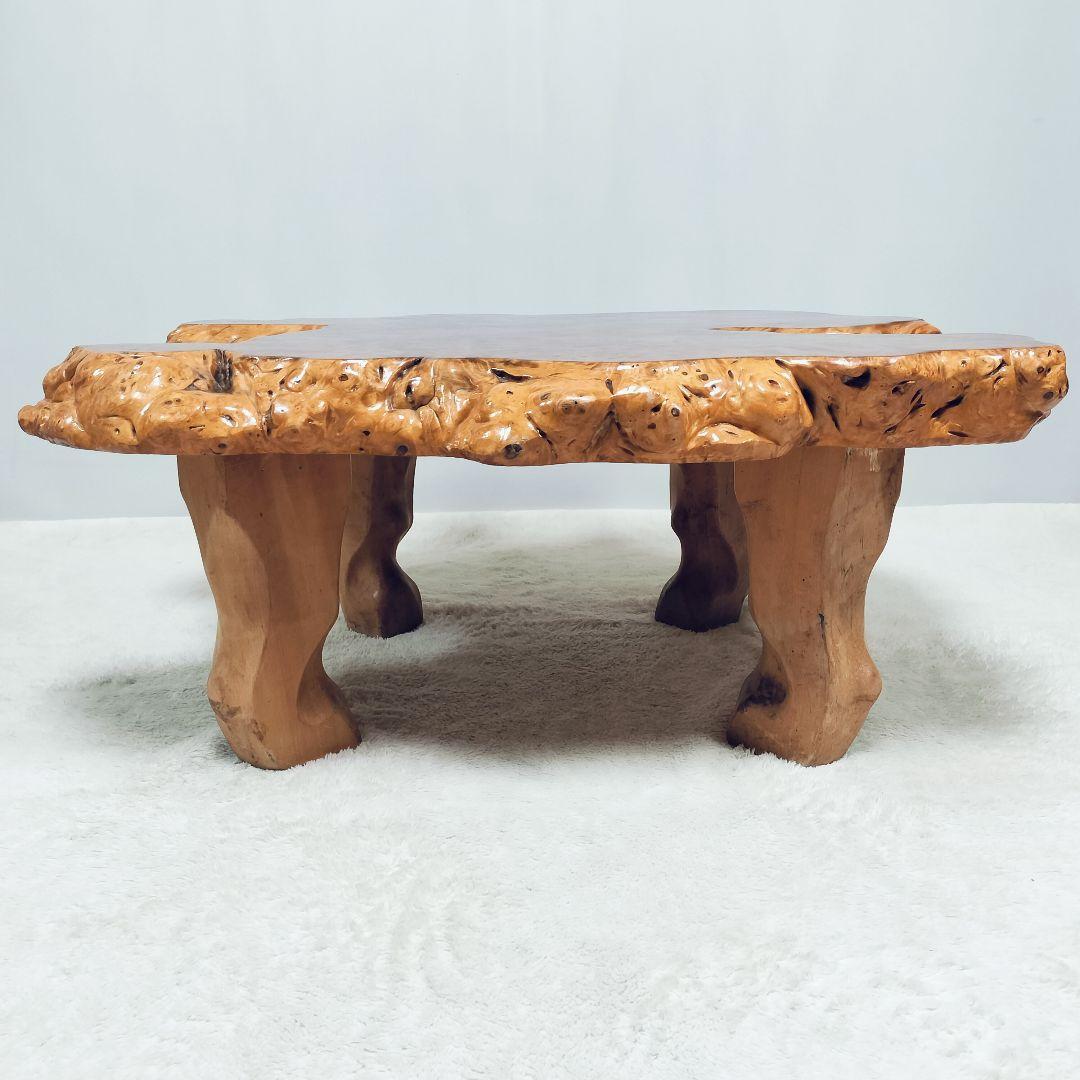【一点物】天然 木の根テーブル 座卓 センターテーブル 無垢材 厚み6.5cm
