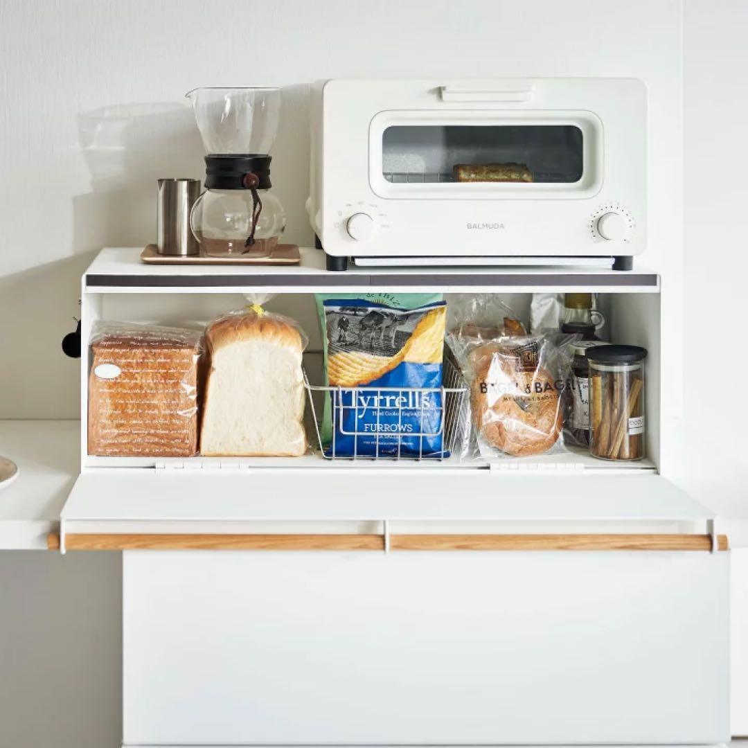 【新品】山崎実業 ブレッドケース トスカ ワイド ホワイト