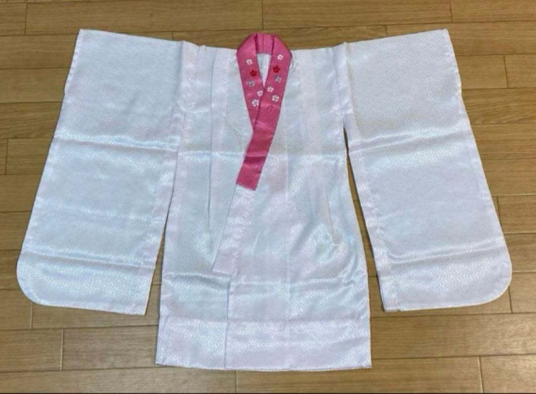 七五三 子供用 着物 セット 被布着 赤　レトロ ピンク 花柄