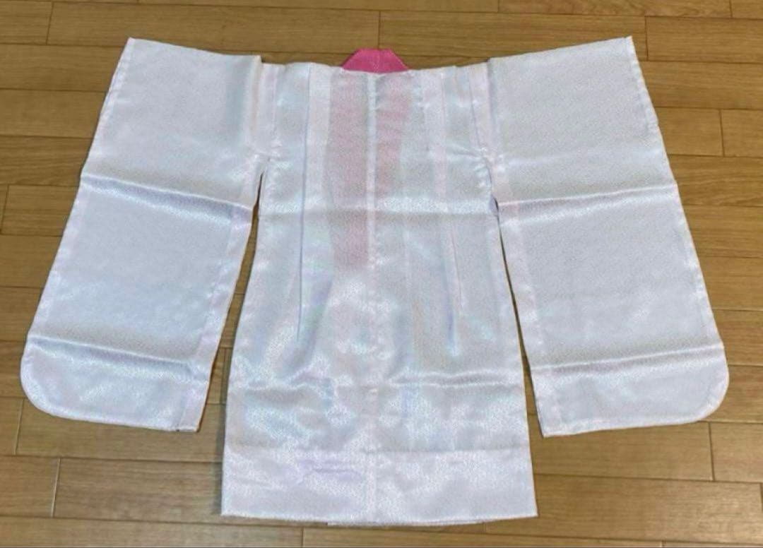 七五三 子供用 着物 セット 被布着 赤　レトロ ピンク 花柄