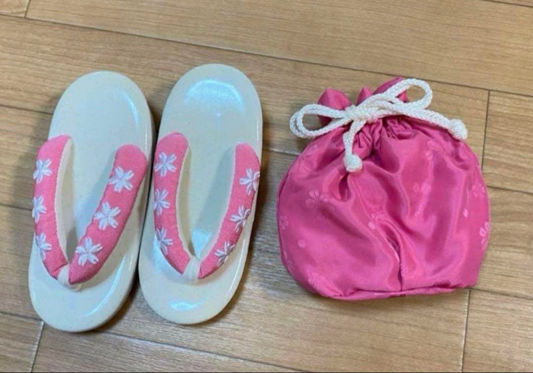 七五三 子供用 着物 セット 被布着 赤　レトロ ピンク 花柄