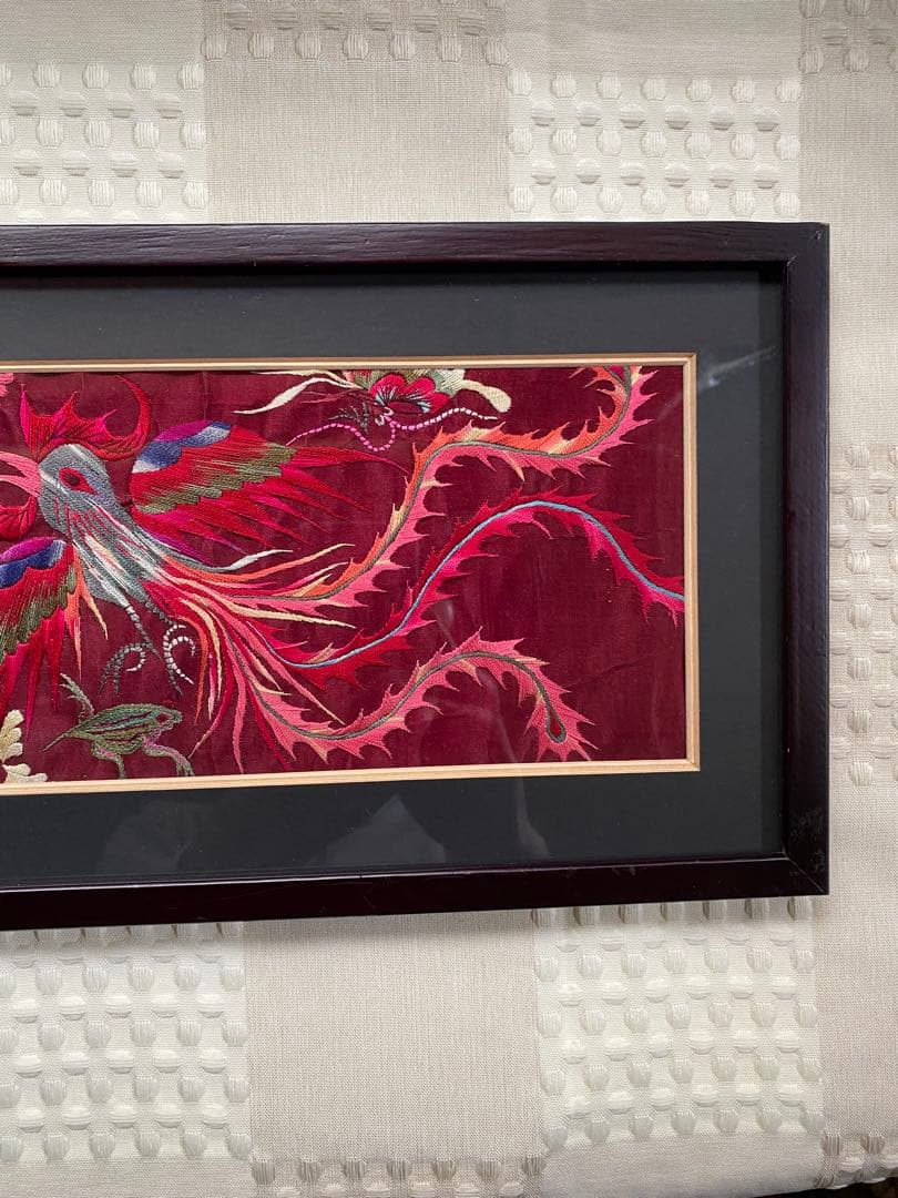 中国ヴィンテージ刺繍画 縁起動物絵