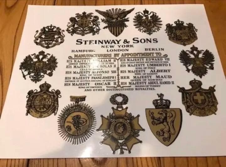 スタインウェイ サウンドボード 響板 デカール ステッカー Steinway B