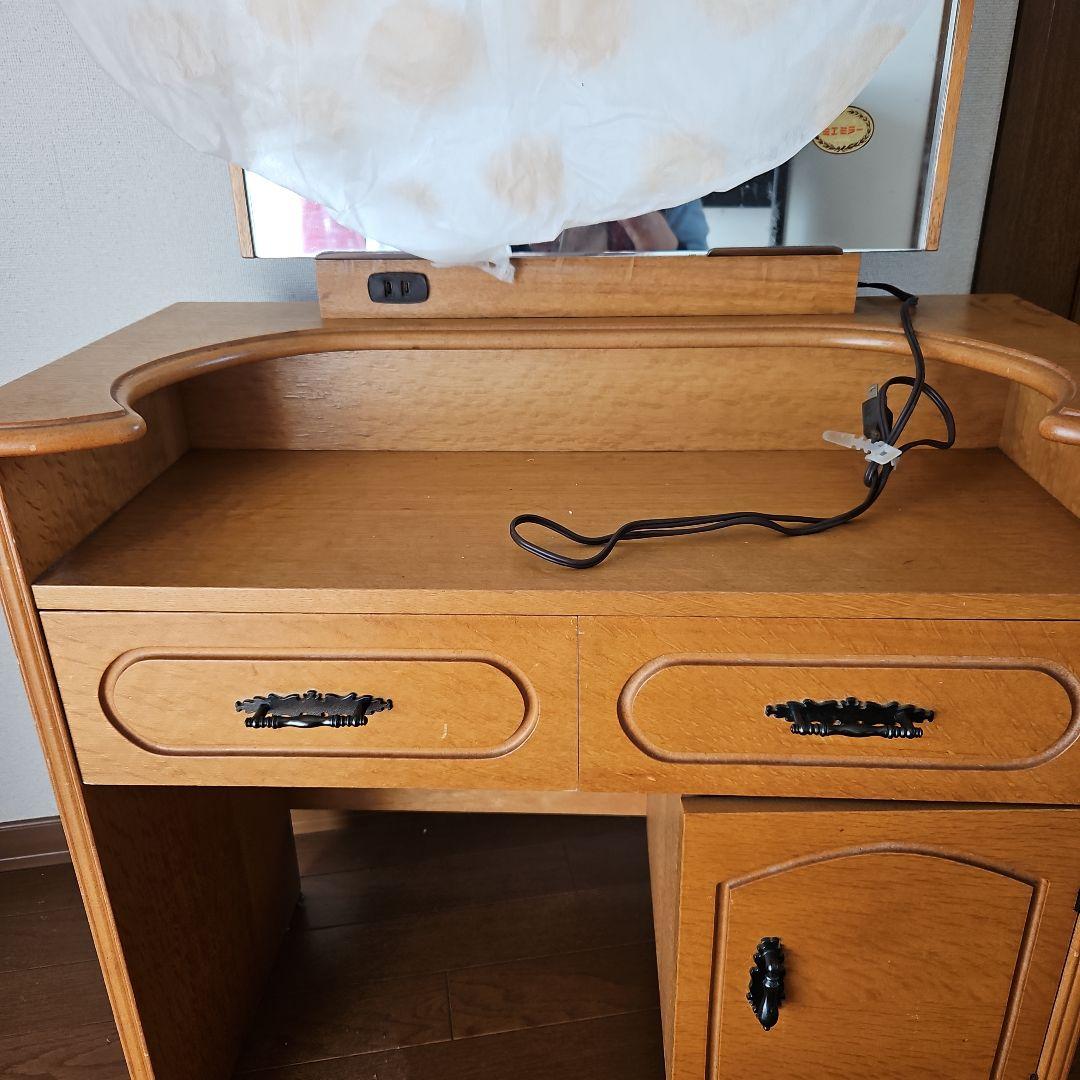 昭和レトロ　木製ドレッサー・ミラー付き