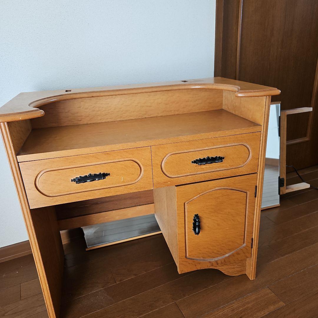 昭和レトロ　木製ドレッサー・ミラー付き