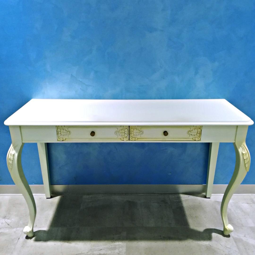 ▼ホワイトアンティーク調 コンソール デスク