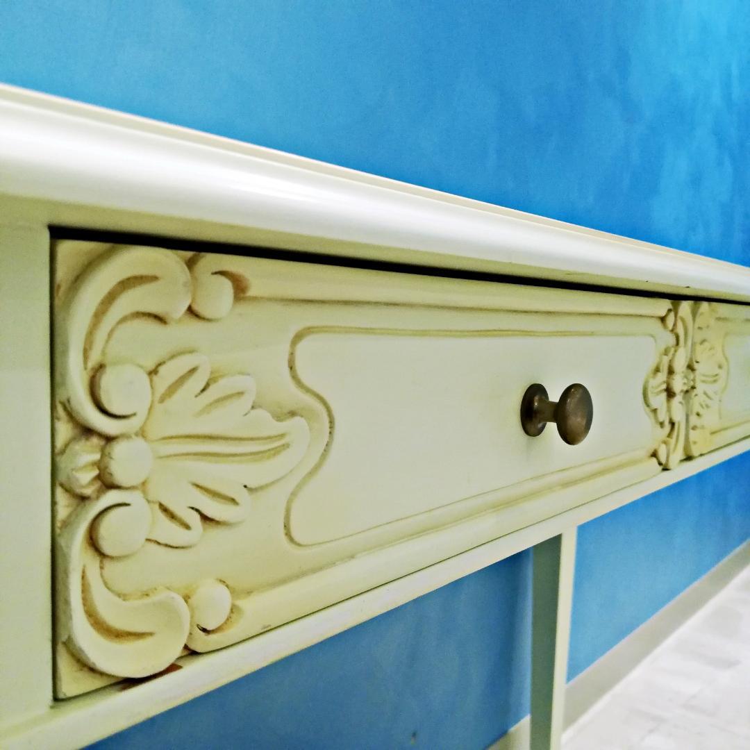 ▼ホワイトアンティーク調 コンソール デスク