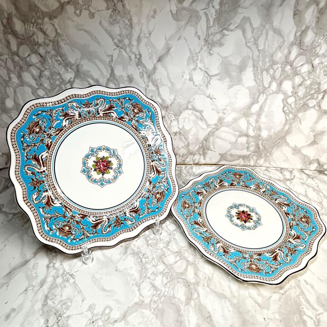  フロレンティーン ターコイズ　デザート スクエア プレート