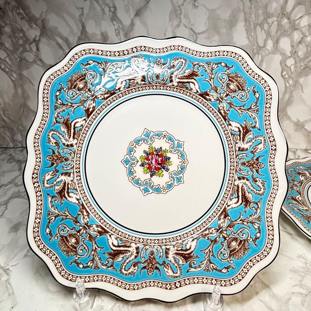  フロレンティーン ターコイズ　デザート スクエア プレート
