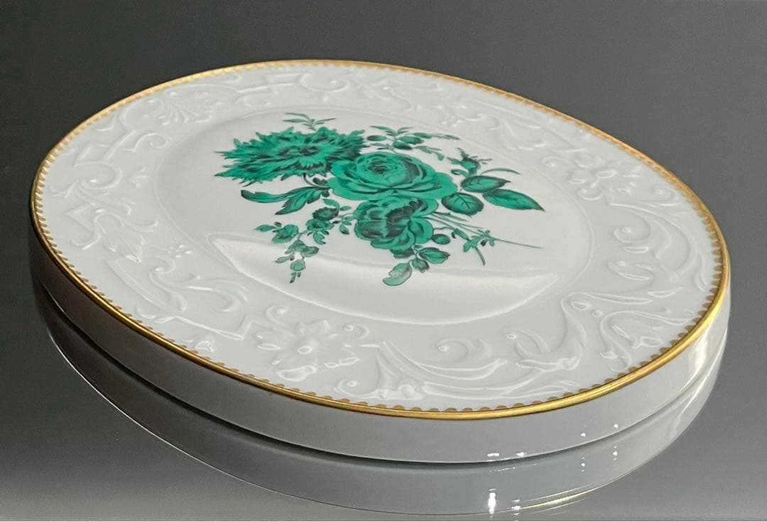 Meissen マイセン/※極稀少1級品 陶板 ワトーグリーン　レリーフ