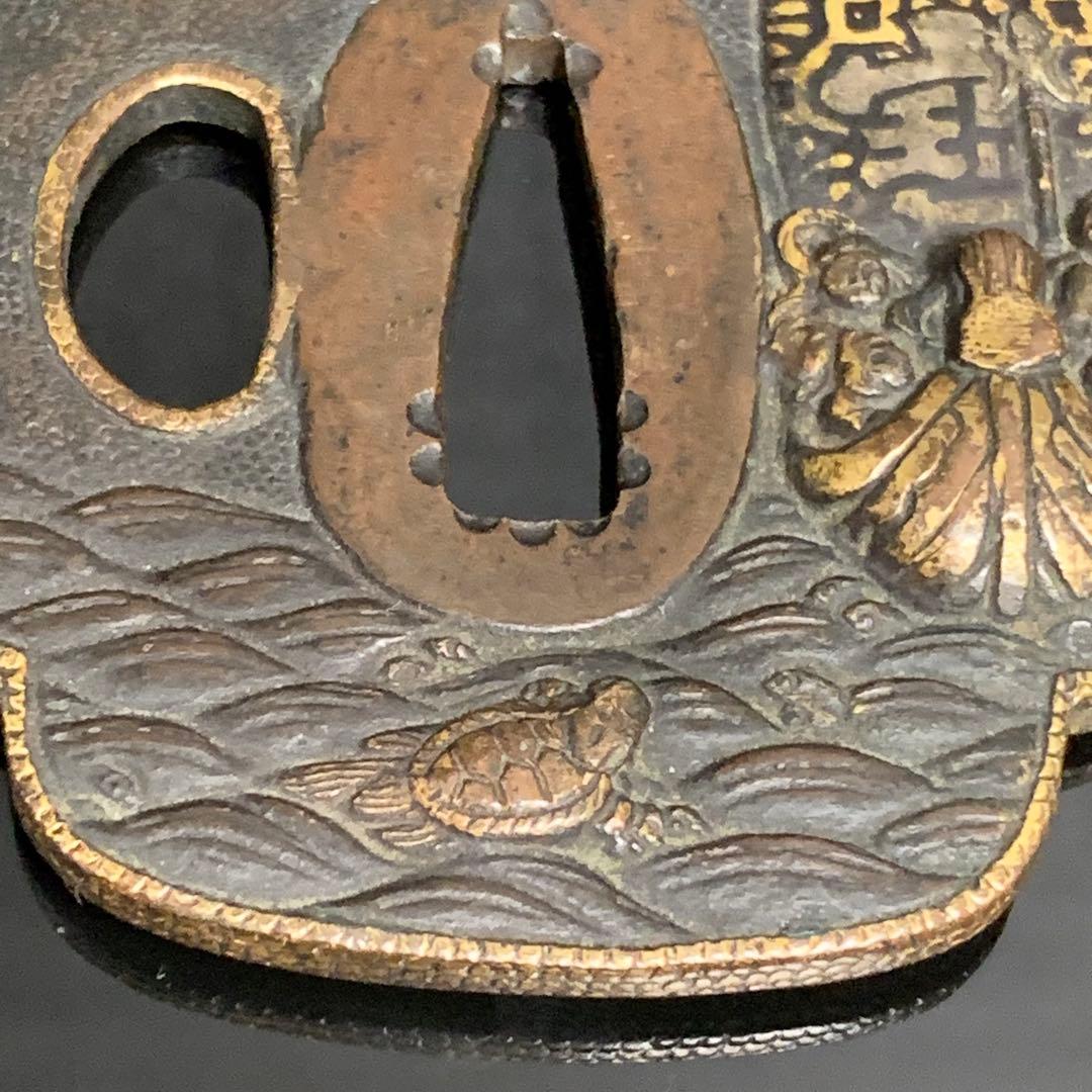 《アンティーク希少レア品！》 ⭐︎ 七福神 宝船 鶴亀 鍔つば 縁起もの♪⭐︎