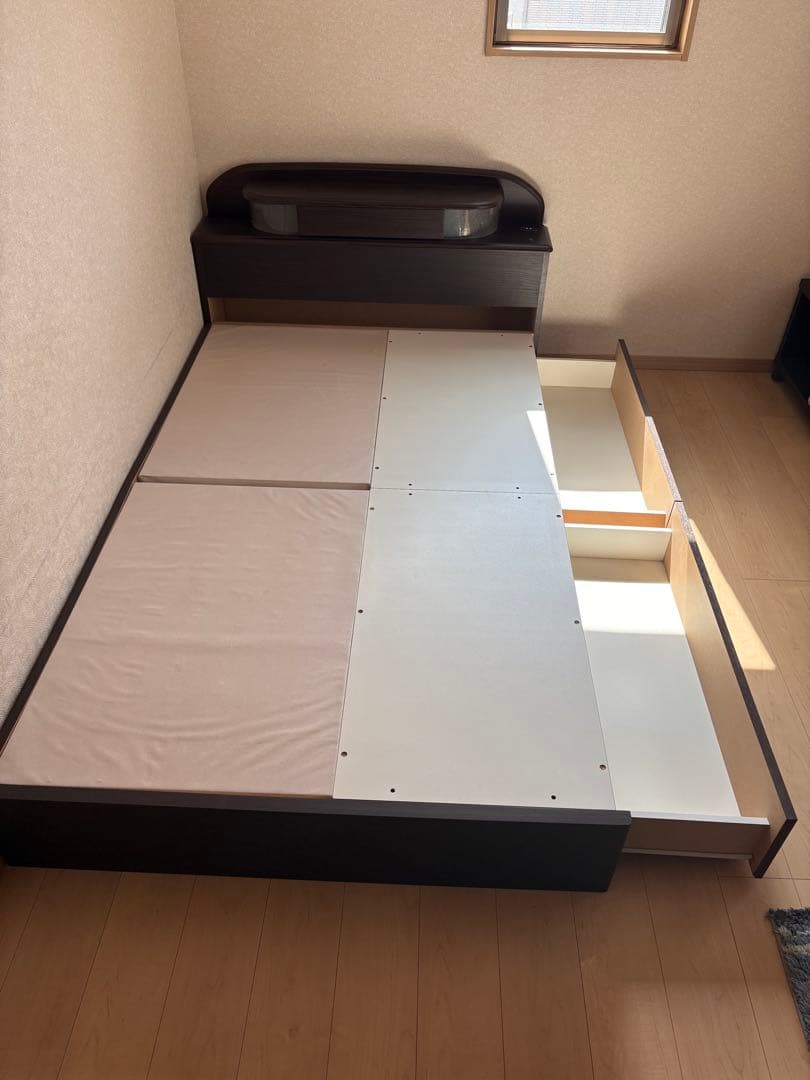ニトリ セミダブル ベッドフレーム＋マットレス 収納付