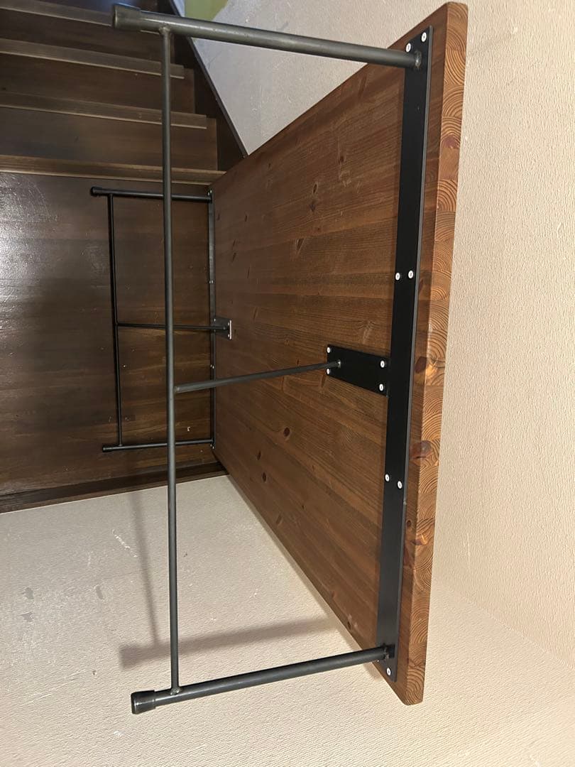 無垢材 ローテーブル アイアンスチール