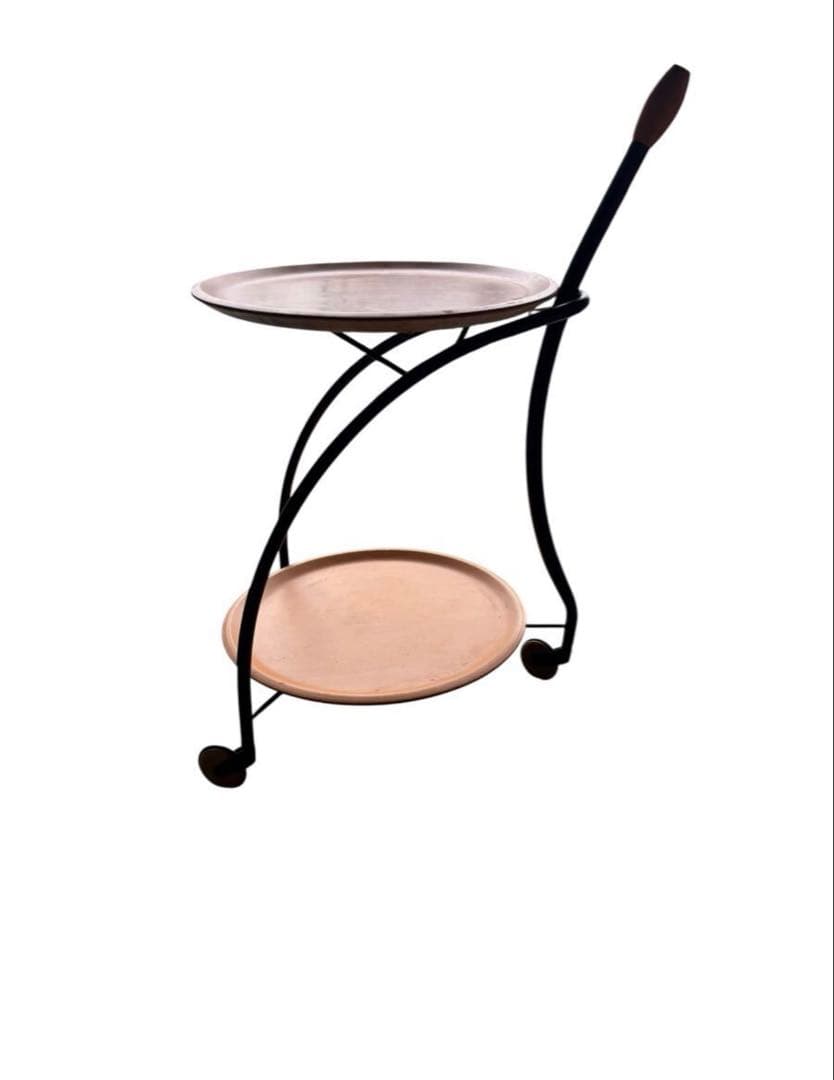 北欧スタイル サイドテーブル ワゴン ラウンド型 キャスター付き