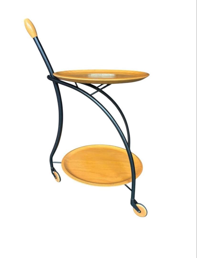 北欧スタイル サイドテーブル ワゴン ラウンド型 キャスター付き