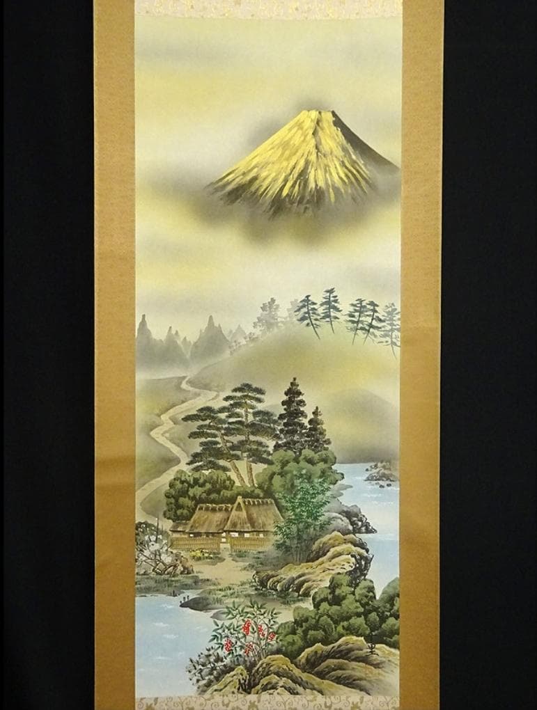 掛軸 西村千里『風水黄金富峰図』絹本 共箱付 掛け軸 a031716 - メルカリ