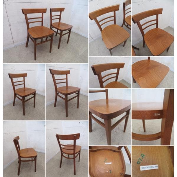 美品□TON社□チェコ□ダイニングチェア□2脚セット□クラシック