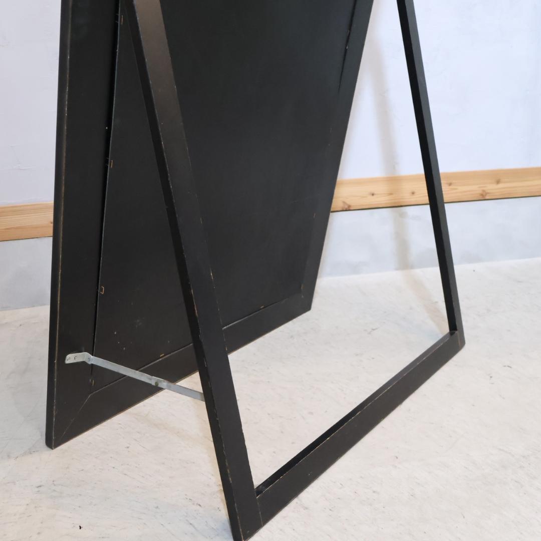 姿見 スタンドミラー 鏡 立て掛け 店舗什器 店舗 157㎝ モノクロ レザー調