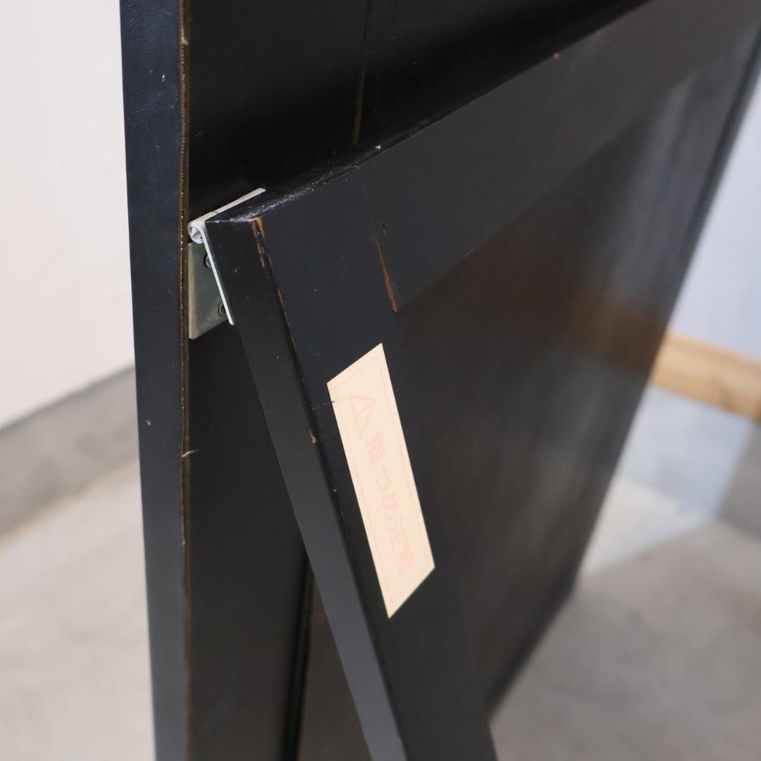 姿見 スタンドミラー 鏡 立て掛け 店舗什器 店舗 157㎝ モノクロ レザー調